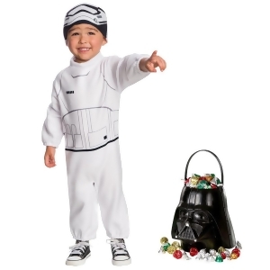 Star Wars Episode Vii The Last Jedi Stormtrooper Toddler Costume and Candy Pail Bundle - All