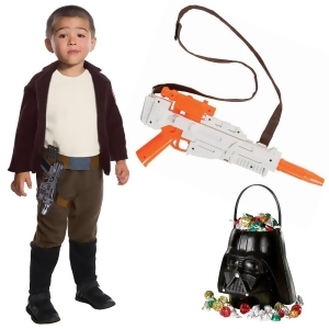 Star Wars Episode Vii The Last Jedi Poe Dameron Child Costume with Blaster and Candy Pail - All