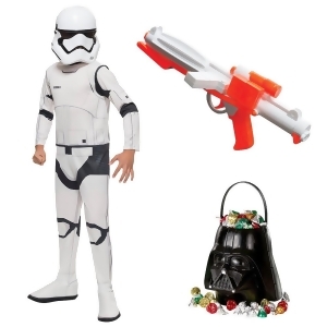Star Wars Episode Vii The Last Jedi Storm Trooper Child Costume with Blaster and Candy Pail - All