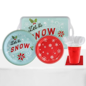 Let It Snow 24 Guest Party Pack Melamine Tray - All