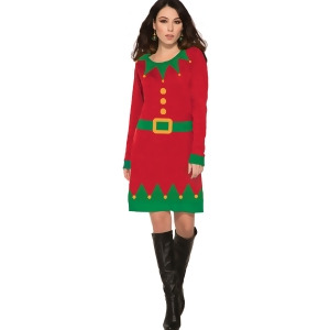 Womens Ugly Elf Christmas Sweater Dress - Medium