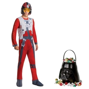 Star Wars Episode Viii The Last Jedi Toddler Poe Dameron Costume and Candy Pail Bundle - All