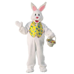 Deluxe Bunny Costume W Yellow Vest Mascot Head Adult - All