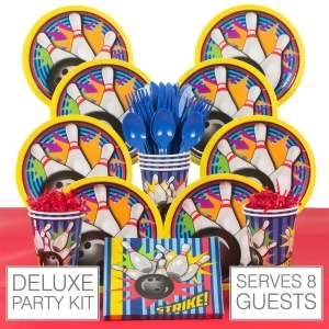 Bowling Party Deluxe Tableware Kit Serves 8 - All