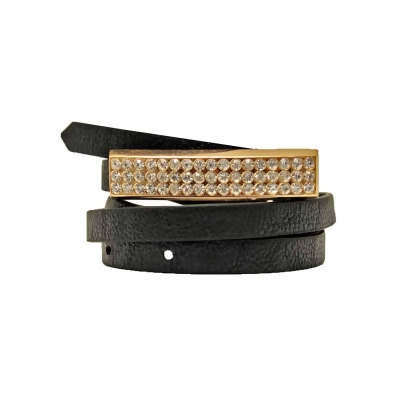Thin Belt With Gold Bar Buckle 