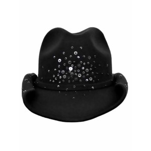 Gray Wool Shapeable Cowboy Hat With Sequin Detail - All