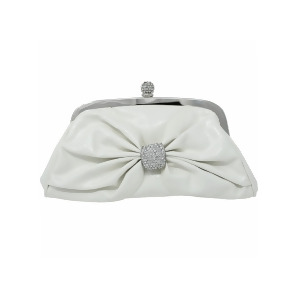 Ivory Patent Leather Clutch With Stone Clasp - All