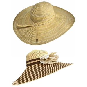 2-Pack Wide Brim Floppy Beach Hats - All