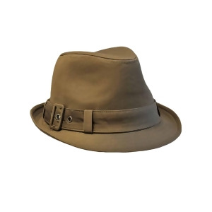 Brown Fedora Hat With Buckle Hat Band - All