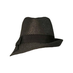Black Fedora Hat With Slanted Brim - All