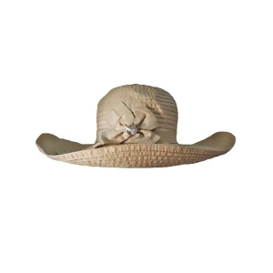 Beige Shapeable 5 Brim Floppy Hat With Bow - All