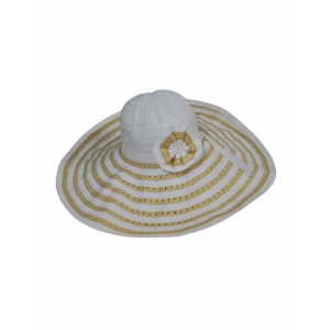 White Two-tone Wide Brim Floppy Hat - All