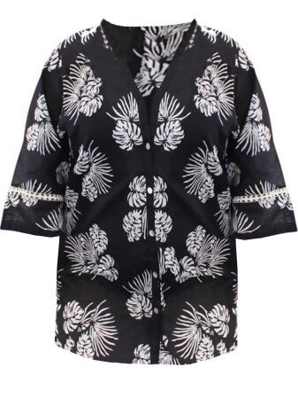 tropical print beach cover up