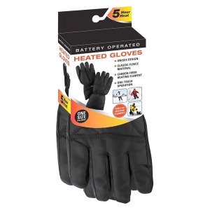 Mens Black Thermal Fleece Battery Heated Winter Gloves - All