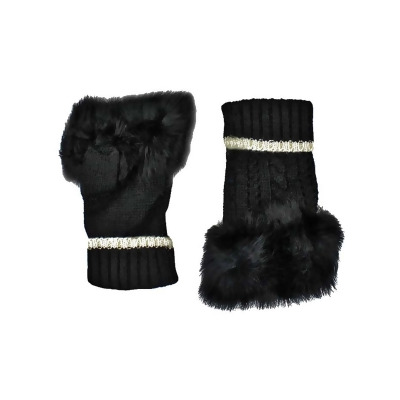 Chic Womens Fingerless Gloves With Faux Fur Trim 