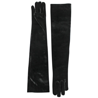 Velvet Black Long 3/4 Opera Arm Length Evening Gloves 