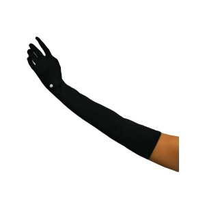 Extra Long Black Formal Gloves With Rhinestones - All