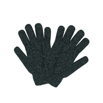 Mens 2 Pack Black & Gray Heavy Knit Winter Gloves 