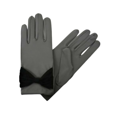 Wrist Length Gloves For Women With Bow Accent 
