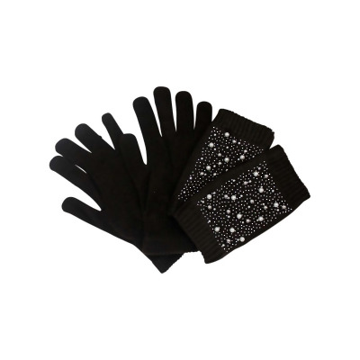 Rhinestone & Pearl Knit Arm Warmers & Gloves 