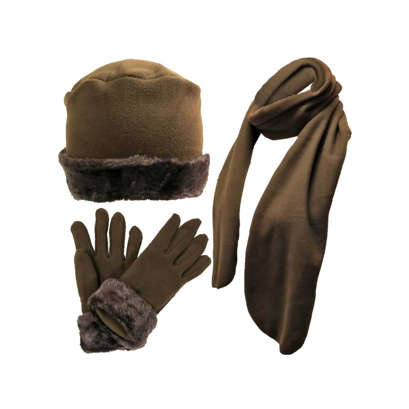 fleece scarf and gloves