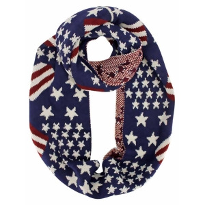 American Flag Red White Blue Unisex Winter Knit Infinity Scarf - All