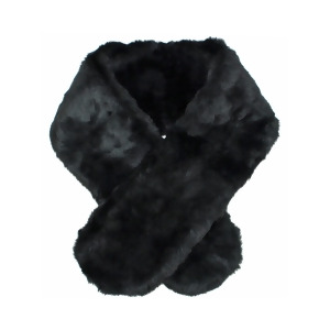 Faux Fur Black Cloche Scarf Stole Neck Wrap - All