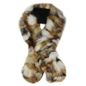 Brown Luxurious Long Faux Fur Stole Scarf - All