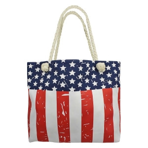 American Flag Print Oversize Canvas Beach Tote Bag - All