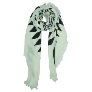 Black White Tribal Knit Oversized Blanket Scarf Wrap - All