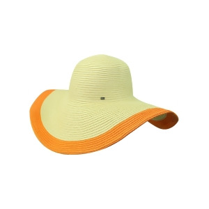 Orange Trimmed Wide Brim Floppy Hat - All