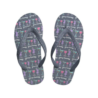 Group Therapy Drinking Women's Novelty Comfy Flip Flops Size Small 