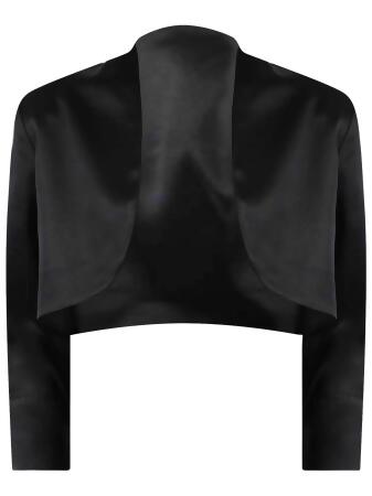 Dressy Satin 3/4 Sleeve Bolero Shrug Jacket - X-Small