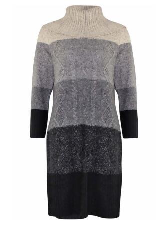 Lush Long Sleeve Cable Knit Sweater Dress - Large