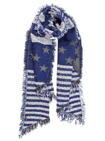 Draping Stars Stripes Oblong Scarf Wrap - One Size