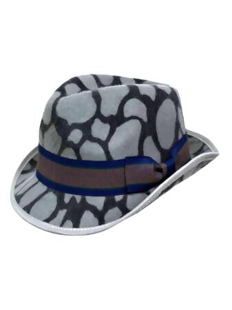 Animal Print Wool Fedora Hat - One Size