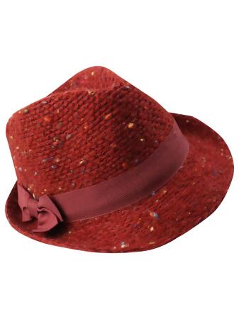 Multicolor Fleck Warm Knit Fedora Trilby Hat - One Size