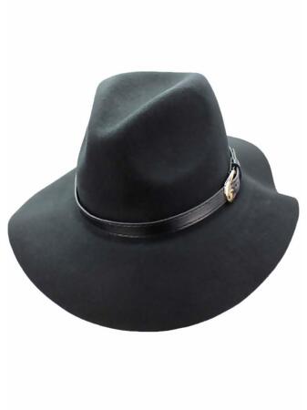 Panama Style Wool Fedora Hat With Buckle - One Size