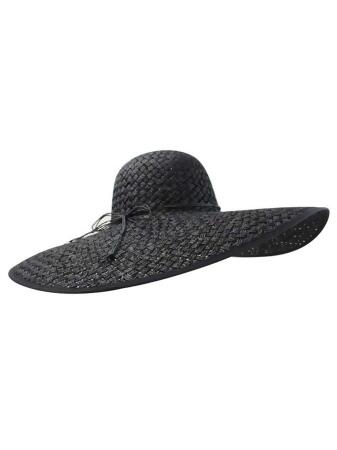 Wide Brim Straw Floppy Hat - One Size