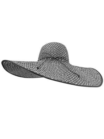 Wide Brim Straw Floppy Hat - One Size