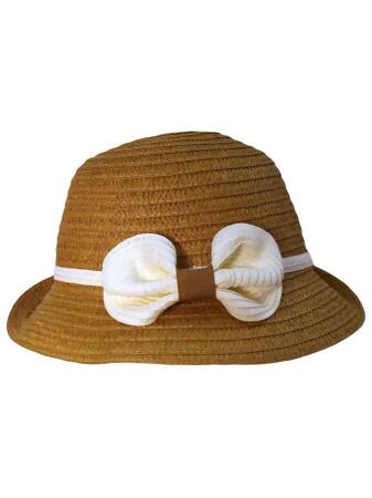 Woven Sun Hat With Matching Bow - One Size