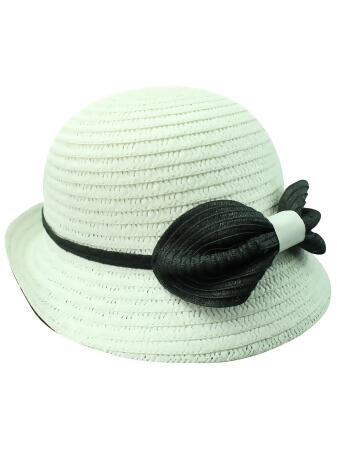 Woven Sun Hat With Matching Bow - One Size