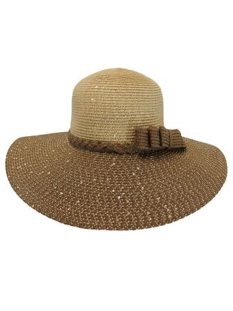 Two-tone Shimmery Sun Hat - One Size