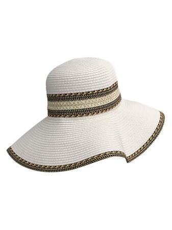 Woven Straw Bohemian Style Floppy Hat - One Size