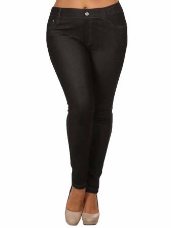 Stretchy Plus Size Jeggings With 5 Pockets - XX-Large