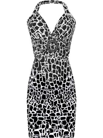 Sexy Bodycon Mini Halter Sundress - Large