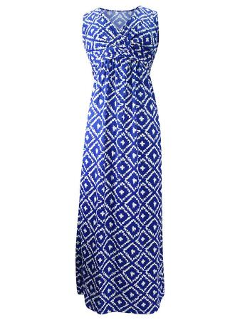 Bohemian Print Sleeveless Maxi Sundress - Medium