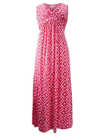 Bohemian Print Sleeveless Maxi Sundress - Medium