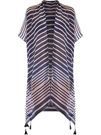 Striped Lightweight Sheer Kimono Top - One Size