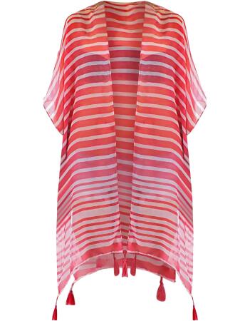 Striped Lightweight Sheer Kimono Top - One Size